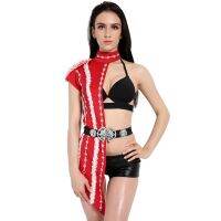 【YD】 New Fashion Patchwork Costumes Female Ds Dj Nightclub Bar Half Bodysuit