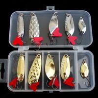 【hot】۞ Metal Sequin hard bait Fishing 10pcs Set Spoonbait Crankbaits Wobblers for Pike Crochet Artificial Bait Spinner