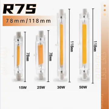 NEW LED R7S 118MM 50W Superbright Powerful Spotlight 78mm118mm AC220V 110V  COB Lamp Bulb Glass Tube Replace Halogen Lamp Light - AliExpress
