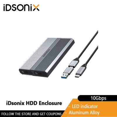 IDsonix M.2 Dual NVMe เคส SSD 10Gbps กล่องใส่ฮาร์ดดิสก์ NVMe PCIe เครื่องมือฟรีอะแดปเตอร์หน่วยความจำภายนอก SSD สนับสนุนคีย์ M และ B &amp; M