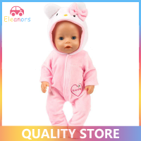 [Eleanor] 1PC น่ารัก43ซม.ตุ๊กตาเด็กใหม่ตุ๊กตาเสื้อผ้าอุปกรณ์เสริม Reborn Doll Plush jumpsuit