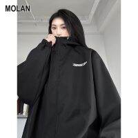 MOLAN Storm Jacket สำหรับทั้งหญิงและชายหลวมฤดูใบไม้ผลิเสื้อโค้ตลำลองอินเทรนด์แจ็คเก็ตกันลมกลางแจ้ง