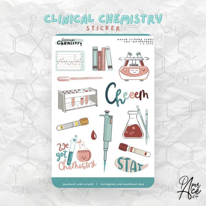 Chemistry, Clinical Chemistry, Medtech Stickers, RMT, journaling ...