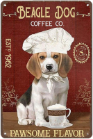 Wanghuilishop Graman Beagle Dog Coffee Co โลหะดีบุก Retro Sign - Country Home Decor สำหรับห้องนั่งเล่น,ห้องครัวและห้องน้ำ-8X12Inch