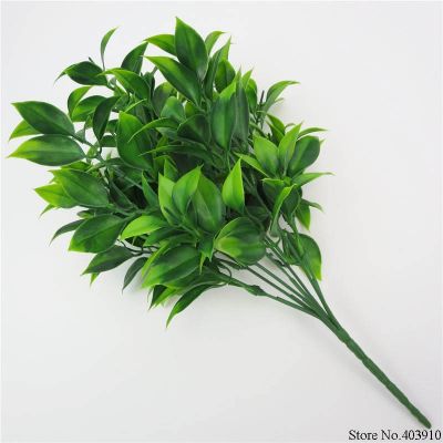 【cw】 7 Forks/Bouquet 35 Leaves 34cm Artificial OrangeSimulation PlantsBalcony Garden Landscape Decoration Accessories
