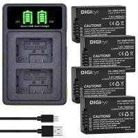 4 battery set DMW-BMB9 BMB9E BMB9PP Battery + LED Dual Charger For Panasonic Lumix DC-FZ80 FZ40K FZ45K FZ47K Z48K FZ60 FZ70 FZ100 FZ150