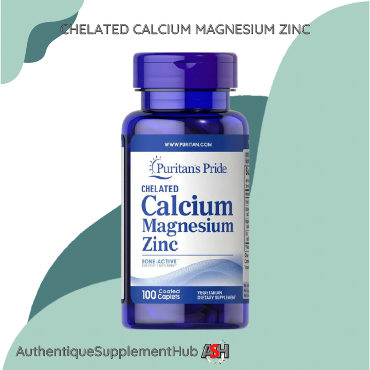 Puritans Pride Chelated Calcium Magnesium Zinc 100 Caplets Lazada Ph 5211