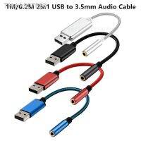 ☊✐ 0.2m/1m 2In1 USB to 3.5mm Audio Cable USB Computer AUX Headphone Adapter Cable for App-le Be-ats Earphones