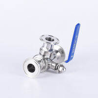 Free Shipping 34"(19mm)T-pattern Three Way Stainless Steel Sanitary Tri-clamp Ball Valve SS304 OD50.5