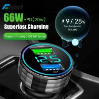 ✒⊕ 66W Dual USB Car Charger Fast Charging PD20W QC3.0 Quick Charge USB C Car Phone Charger Adapter For iPhone Samsung Huawei Xiaomi