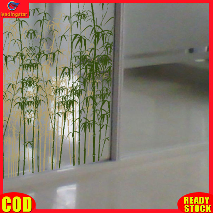 leadingstar-rc-authentic-glass-sticker-bamboo-pattern-frosted-translucent-adhesive-window-decals-decorative-privacy-protective-film-for-bathroom-window-mounting