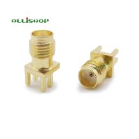 ALLISHOP 5 Pcs SMA Female Jack RF Coax Connector PCB Mount Cable Right Angle Goldplated SMA Female Plug wholesale