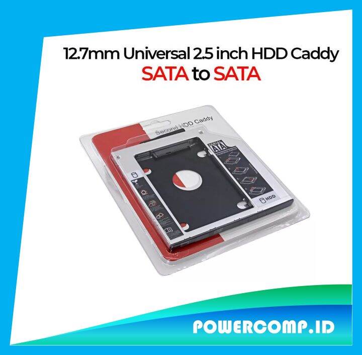 Aluminium Kedua HDD Caddy 12.7mm SATA 3.0 untuk 2.5 "SSD DVD CDROM