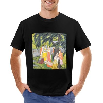 Krishna And The Gopis On The Bank Of The Yamuna River T-Shirt Sports Fan T-Shirts Vintage Clothes Plus Size T Shirts Men T Shirt
