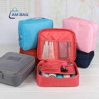 AmBag มีให้เลือก 9 สี กระเป๋าจัดเก็บระเบียบพกพา กันกระแทกในการเดินทาง ใส่เครื่องสำอางค์ ของใช้ต่างๆ กันน้ำซิปคู่