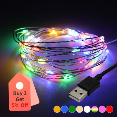 USB LED String Lights 1/2/3m Navidad Waterproof Wire Garland Fairy Lights for Christmas Tree Home Decor Garden Wedding Lighting