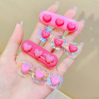 【CW】2022 New Girls Cute Heart Shaped Hairpins Kids Lovely Hair Decorate Love Side BB Hair Clips Barrettes Fashion Hair Accessories