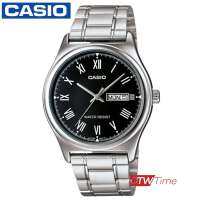 Casio Standard นาฬิกาข้อมือสผู้ชาย สายสเตนเลสสตีล รุ่น MTP-V006D-1BUDF  / MTP-V006D-1B2UDF (หน้าดำ)