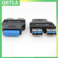 QB7LA Shop 1pcs Dual Port USB 3.0 to Motherboard Mainboard Internal 20pin Header Adapter 20-pins to 2 X USB A Female