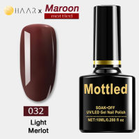 ยาทาเล็บ เจล Gel Nail Polish HAAR x Mottled Maroon Tone โทน มารูน สี น้ำตาล แดง ม่วง อ่อน ไวน์ เมอร์ลอท Light Merlot Red Violet Brown จัดจำหน่ายโดย HAAR Distributed by HAAR - Mottled 032