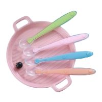 Baby Soft Silicone Spoonwith Storage Box Infant BPA Free Spoons Newborn Tableware Baby Feeding Utensils Cutlery Tools Bowl Fork Spoon Sets