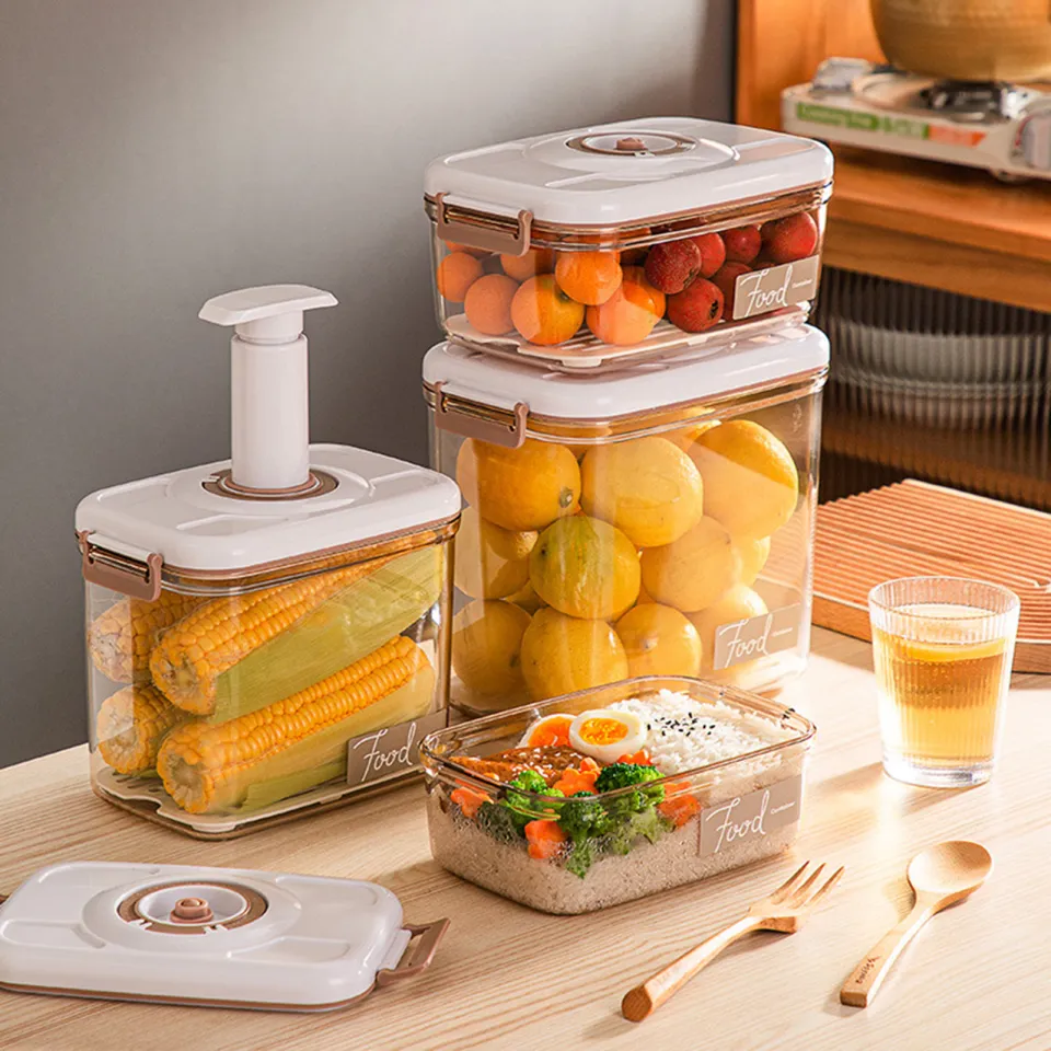 Vacuum Seal Food Containers Vacuum-sealed Storage Solutions Vacuum Storage  Food Containers with Calendar Wheel Leak-proof Airtight Stackable for Good