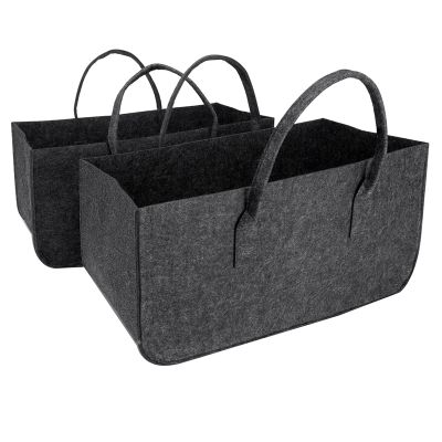 Felt Bag, Firewood Basket, Felt Shopping Bag, Large Felt Bag, for Wood, Newspapers, Firewood,50 x 25 x 25 cm, 2Pcs