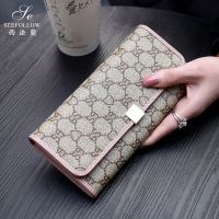 [COD] 2022 New Ladies Wallet Section Leather Large Capacity Buckle Multifunctional Clutch