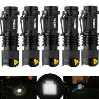 5pcs 3500LM Hot high-quality Mini Black Waterproof LED 14500AA Flashlight 3 Modes Zoomable LED Torch penlight