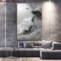 ภาพแอบสแตรกต์รูปเมฆกับโปสเตอร์พิมพ์ลาย En Nordic Foto Op De Muur Voonkamer ผ้าใบ Minimalissche ของตกแต่งศิลปะบนผนัง1ชิ้นกรอบด้านในหรือไร้กรอบ (การปรับแต่งมีผ้าใบวาดภาพและกรอบ)