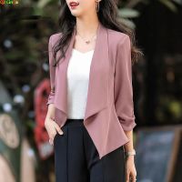 Spring and Summer New Womens Seven-part Sleeve Suit Jacket Fashion Slim Coat White Pink Black Blazers S M L XL XXL XXXL XXXXL