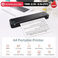 HPRT MT800 A4 Portable Thermal Transfer Printer 300DPI Wireless amp;USB Connect Mobile Computer for Office School with Ribbon Roll