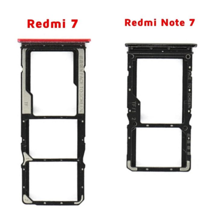 เหมาะสำหรับ Xiaomi Redmi 7 / 7A / Note7 / Note7 Pro ถาดใส่ซิมกระเป๋าเก็บบัตร Nano TF คู่อะไหล่ช่องการ์ด SD TF