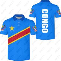 Zaire Polo Maschile Bandiera Nazionale Za Congo Country Francese Stampa 3D Foto Aigliamento เสื้อยืดลำลอง Sportiva Casual Oversize