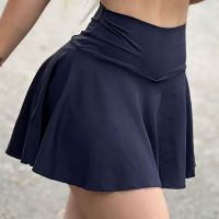 VITALINOVO Pleated Tennis Skirts for Women with Pockets High Waisted Athletic Skirts with Shorts 2 in 1 Gym Workout Golf Skorts