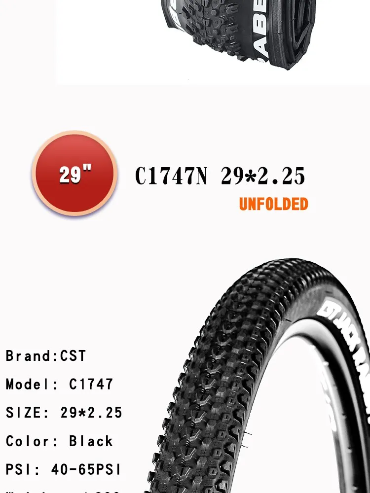 free shipping】CST 29 Inch Mountain Bike Tires 29*2.25 Off Road Folding Anti  Puncture Tires EPS 27.5*1.95 C1747N | Lazada Singapore