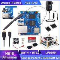 Orange Pi Zero3 4G RAM Allwinner H618 Quad-Core Cortex-A53 64-Bit Dual Band 5 + BT 5.0กิกะบิตตัวพาวเวอร์ซัพพลาย OPI Zero3