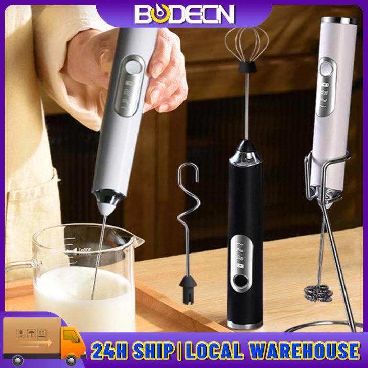 Electric Milk Frother USB Rechargeable 3 Speeds Whisk Mixer Stirrer Egg  Beater