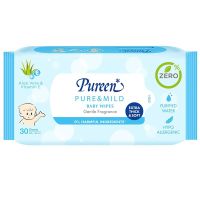 [Lazada Birthday Promotion] Free delivery Pureen Pure and Mild Baby Wipes 30sheets Cash on delivery