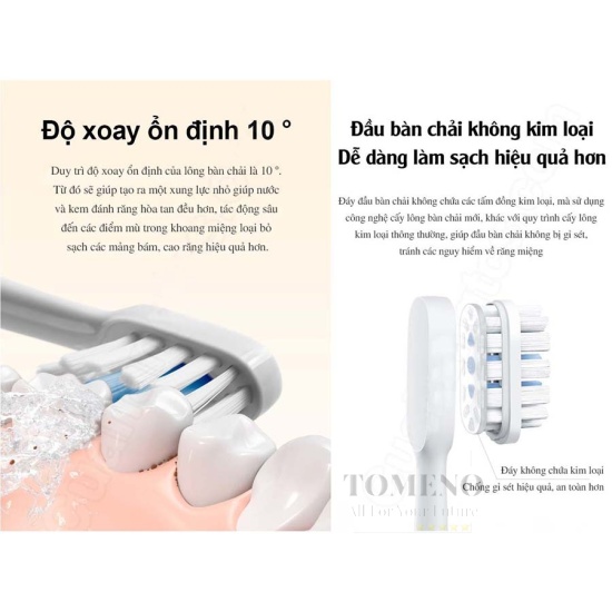 Bàn chải đánh răng điện xiaomi sonic t500 chính hãng làm sạch sâu giảm - ảnh sản phẩm 7