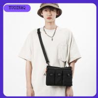 YUOINAQ ลำลองแบบสบายๆ กระเป๋า Crossbody มัลติฟังก์ชั่ ไนลอนทำจากไนลอน กระเป๋าใส่เครื่องมือ แบบพกพาได้ จุได้มาก กระเป๋าแบบสะพายไหล่ สำหรับผู้ชาย