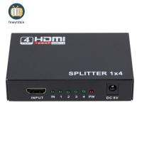 FAWYT ความละเอียดสูง HDMI Splitter 1ใน4ออก หนึ่งลากสี่ อุปกรณ์หน้าจอเดียวกัน ตัวแยกสัญญาณที่รองรับ HDMI 1x4 เสียบและเล่น 1080P สำหรับจอแสดงผล/แอลซีดีทีวี/โปรเจคเตอร์ /stb