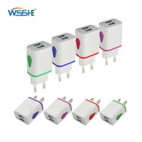 [BZhang] USB Charger Dual 2 Port EU 5V 2A Travel Wall Adapter ไฟ LED โทรศัพท์มือถือ Usb Charger สำหรับ Iphone Samsung Xiaomi Huawei