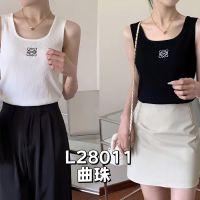 2023 Spring/Summer New Solid Classic Loewe Strap with Small Embroidery Logo Pattern Sleeveless Star Knitted Tank Top for Women