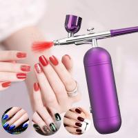 Mini Nail Art Airbrush With Compressor Nano Spray For Makeup Painting Cake Portable Face Mist Sprayer Nails Air Brush Kit Tools