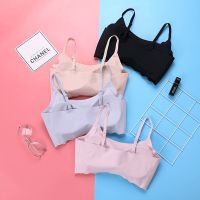 【Ready stock】Ice Silk Underwear No Trace Anti-Light Push Up Wrapped Chest Tube Top Sports Lingerie