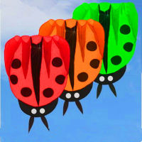 free shipping large ladybug kite ripstop nylon fabric kite buggy animated kites for kids inflatable kite beautiful handle fish