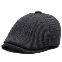 Winter Middle-aged and Elderly Mens Hats Cotton Outdoor Windproof and Warm Ear Protection Visor Caps Hats for Old Man