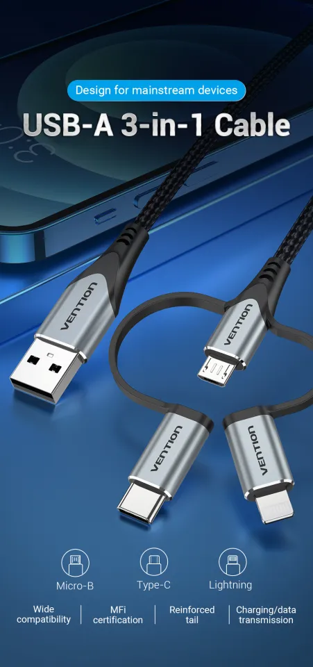 VENTION USB 2.0 C to Lightning Cable 1.5M Gray Aluminum Alloy Type