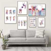 2023✺☼ Dental Art Tooth Fairy Canvas Painting Watercolor Poster and Prints Dental Hygienist Teeth Wall Art Pictures Clinic Decoration